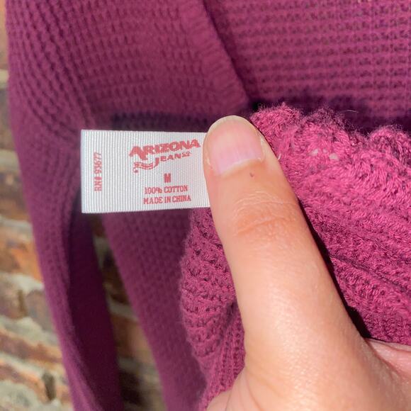 Arizona Jean Co Burgundy Button Down Cardigan Sweater Women's Size Medium - Picture 5 of 6